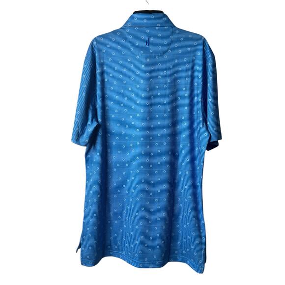 Johnnie-O‎ Men Newman Performance Golf Polo Shirt In Maverick Blue Stripes Small - Picture 2 of 9